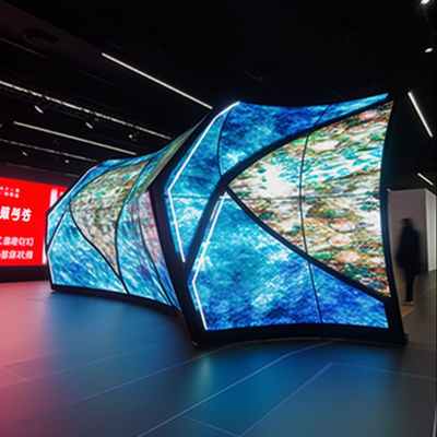 Display de cortina LED flexible para interiores 5500nit - 8500nit Pantalla LED plegable