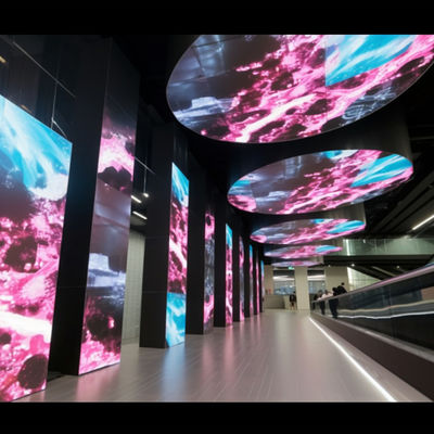 Panel de pantalla LED transparente y flexible Ultra delgado P4 para interiores