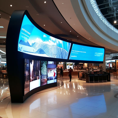IP65 pantalla LED curvada pared P3 pantalla LED comercial versátil