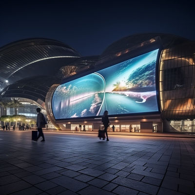 Cartelera de publicidad de LED de gran tamaño de 10 mm Pitch de píxeles ISO9001