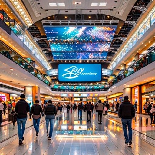 Display LED digital de interior a todo color con pantalla montada en el techo P2