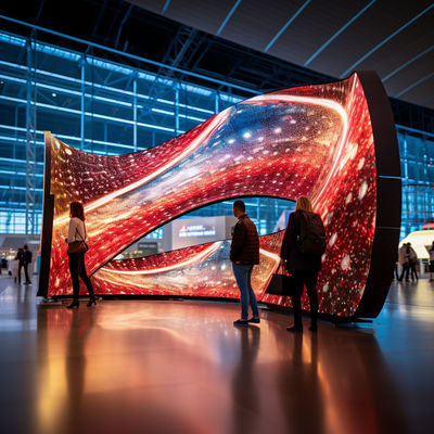 Pantalla de LED transparente y flexible ligera y alta luminosidad