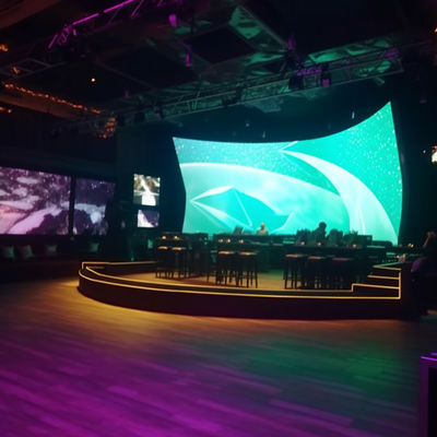 Pantalla de vídeo curvada IP65 con pantalla LED P4 en interiores
