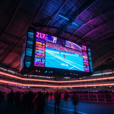 Pantalla LED de estadio colgante en interiores con frecuencia de actualización de 1920 Hz ISO9001