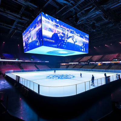 Instalación de pantalla LED IP65 en el techo del estadio deportivo